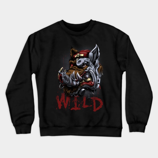 wild boar Crewneck Sweatshirt by Chack Loon